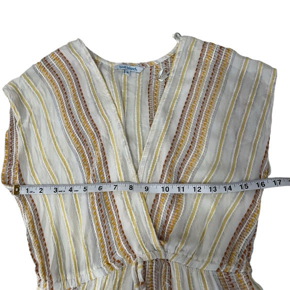 Blue Island Beach Dress Coverup Metallic Maxi Size Medium - Picture 9 of 16